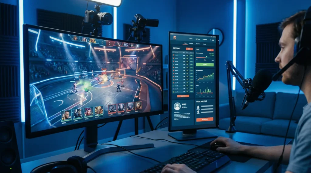 Partido de League of Legends en directo con interfaz de apuestas en vivo mostrando cuotas cambiantes