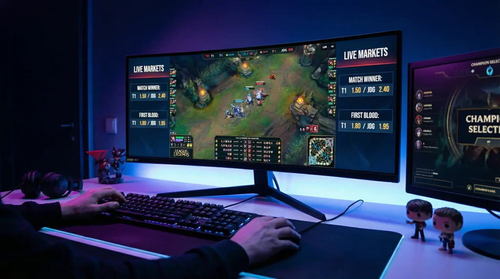 Tipos de apuestas en League of Legends con ejemplos de mercados y cuotas